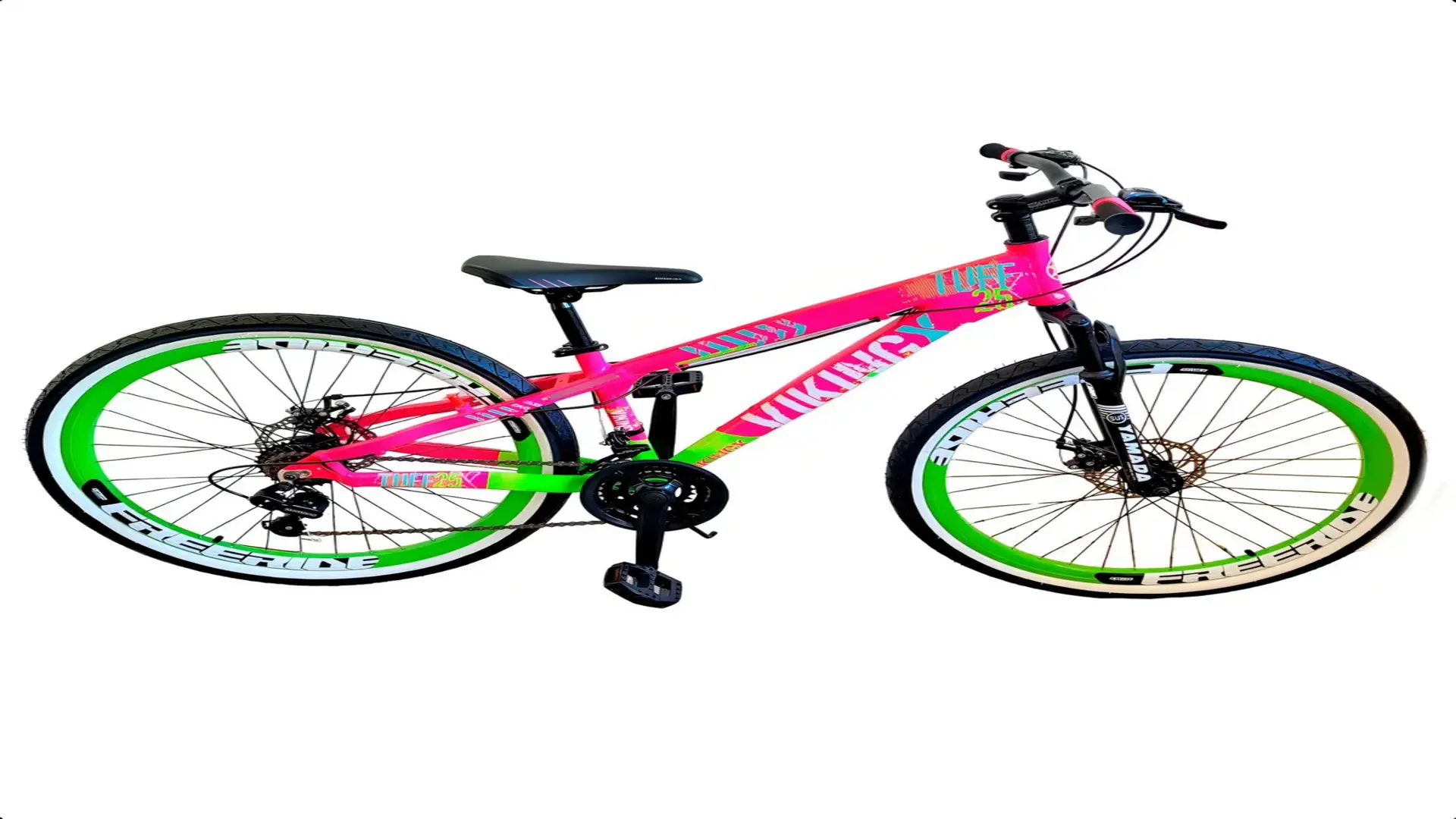 VikingX Tuff 25: avaliação da mountain bike verde/rosa